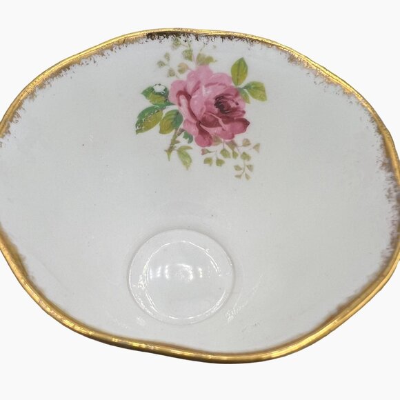 Royal Albert American Beauty Bone China Tea Cup Saucer Pink Green Gilt Floral - Picture 6 of 12